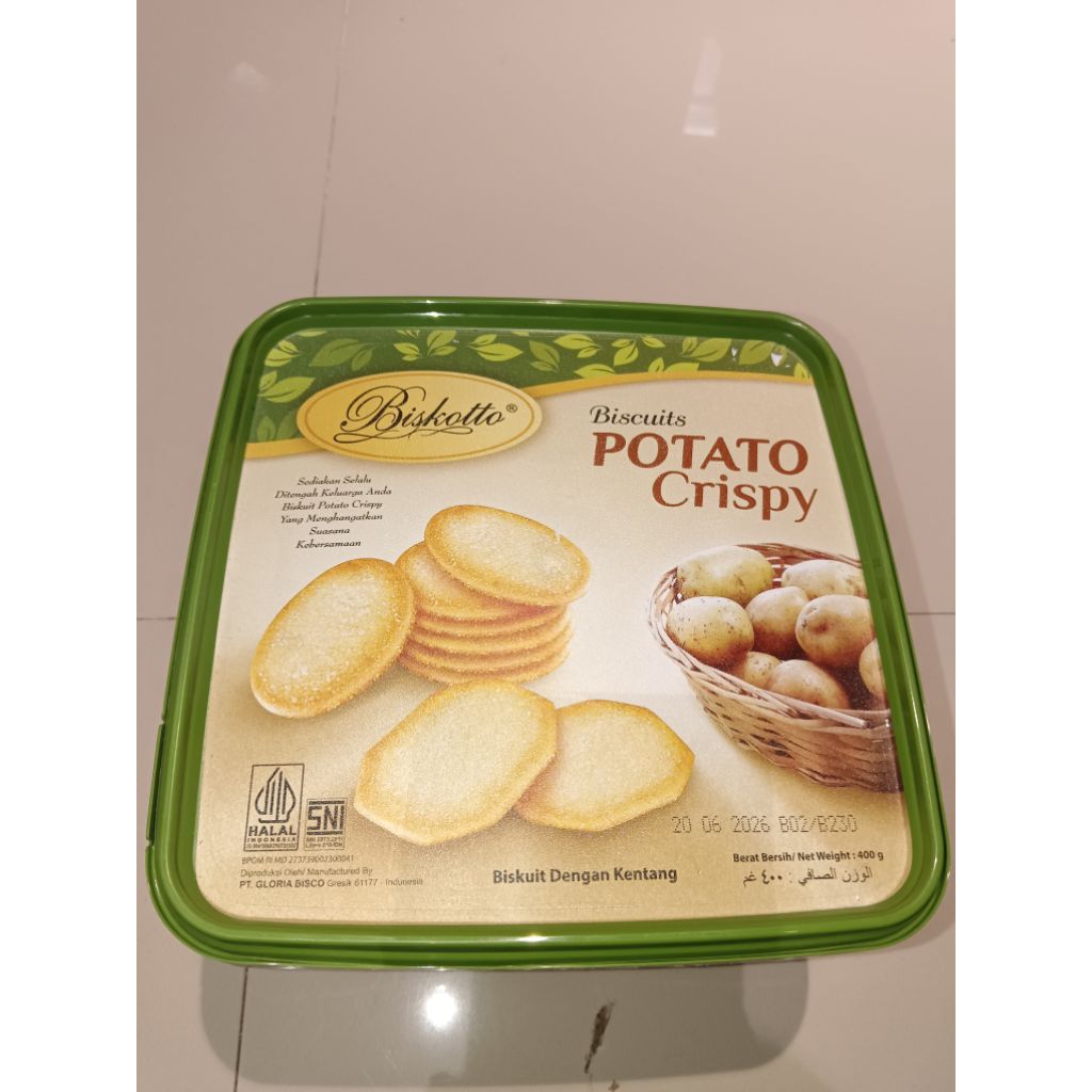 

Biskotto Potato Crispy 400gr Box Plastik