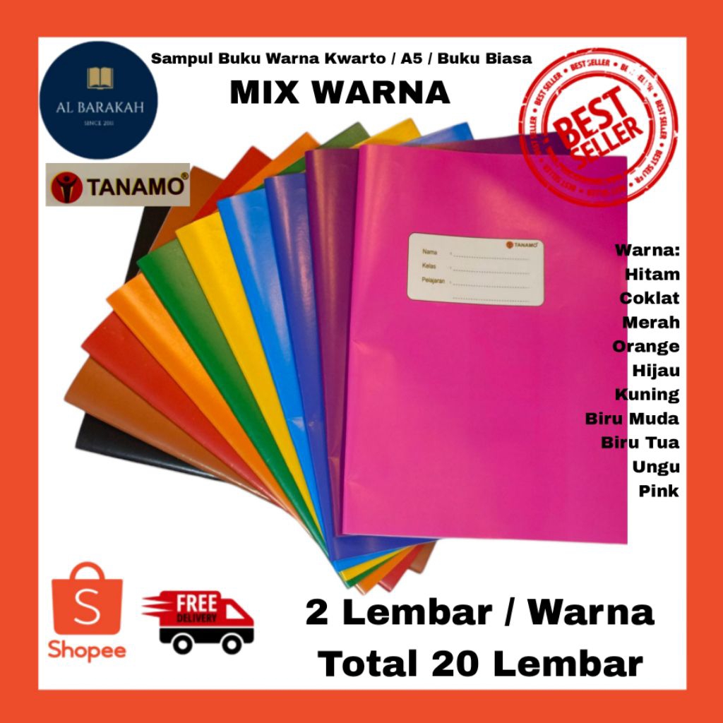 

1 Kodi (20 Lembar) !!! Sampul Buku Warna Kwarto MIX 10 warna Tanamo / Sampul buku Warna warni Sampul buku warna kwarto / Ukuran buku biasa / buku A5 ukuran sampul / sampul buku kertas marmer / sampul berwarna