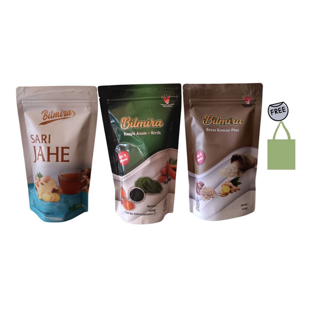 

BILMIRA Paket M Minuman Serbuk Jahe, Kunyit Asam Sirih, Beras Kunyit Plus
