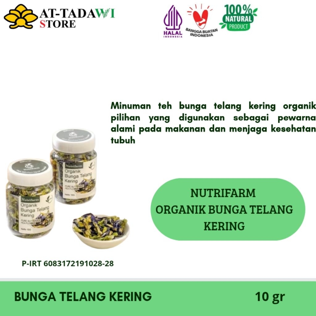 

NUTRIFARM - ORGANIK BUNGA TELANG KERING - seduhan minuman bunga telang original - 10 g
