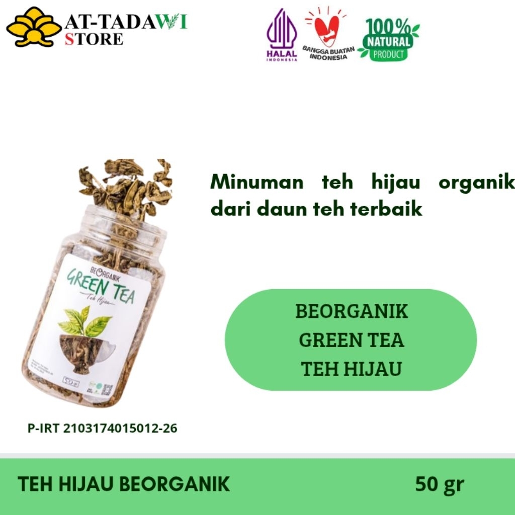 

BEORGANIK - GREEN TEA - minuman teh hijau organik original - 50 gr
