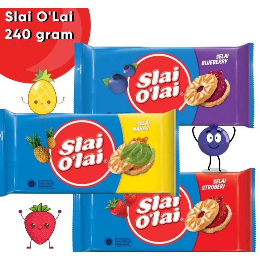 

Slai Olai Biskuit Selai Nanas Bluberi Strowbery 192g