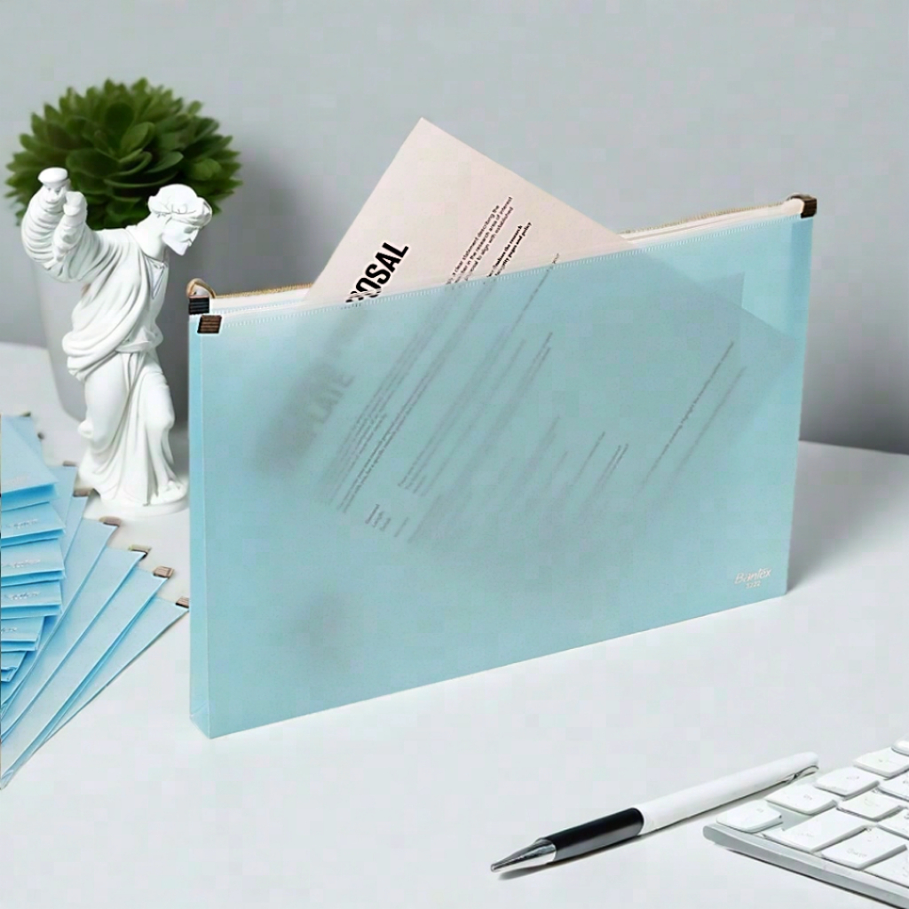 

[Pelangi Stationery] BANTEX Zipper Document Map Plastik Folder F4 30mm BF7504