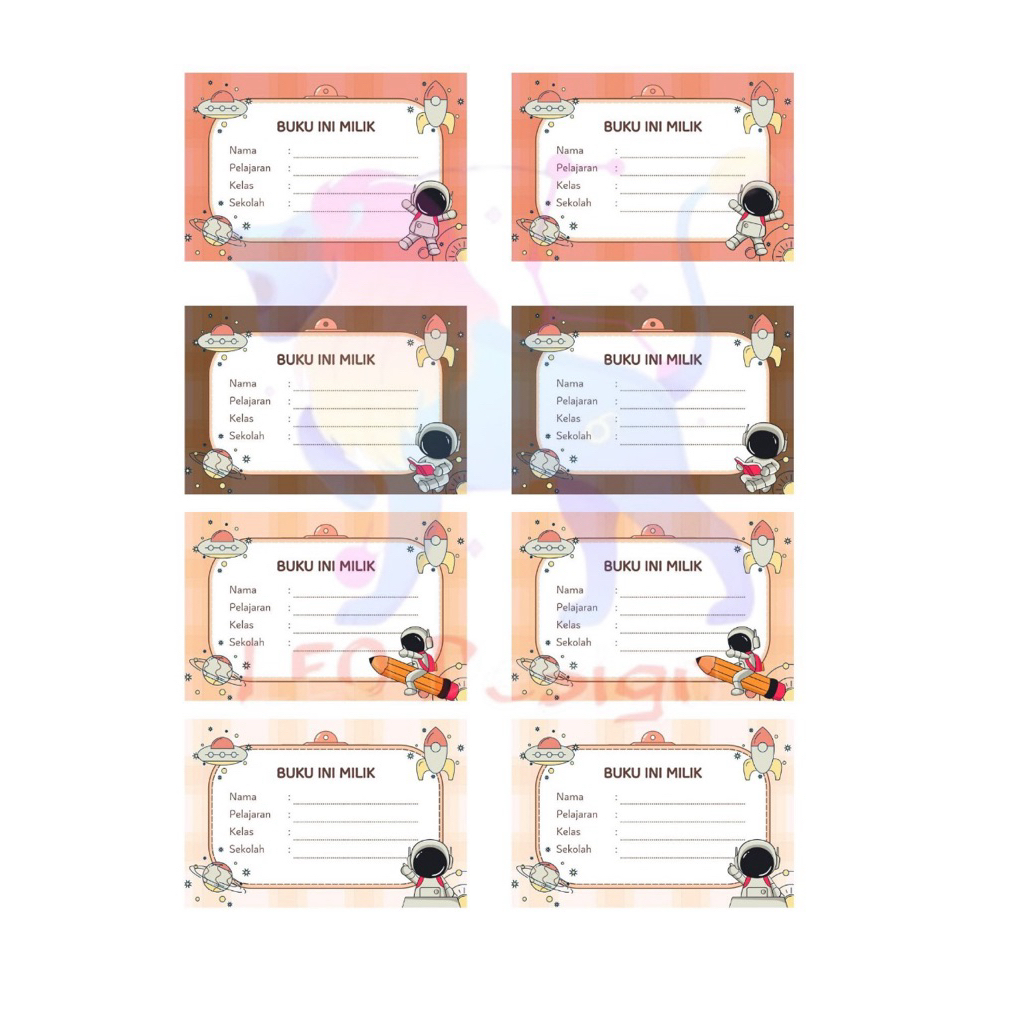 

Sticker Label Nama Motif Astronot (20 pcs)
