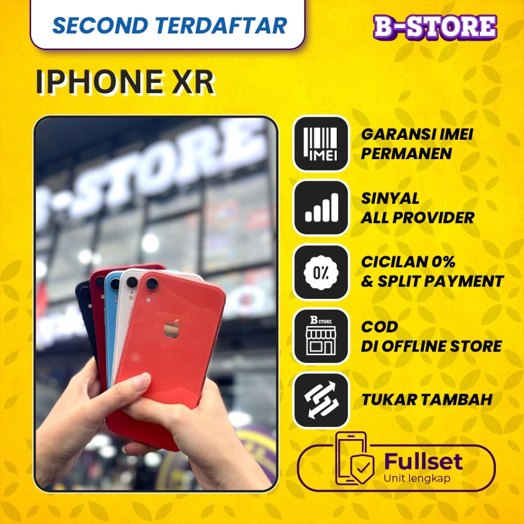 Apple iPhone XR 256GB - Fullset - 256 GB - Second Terdaftar