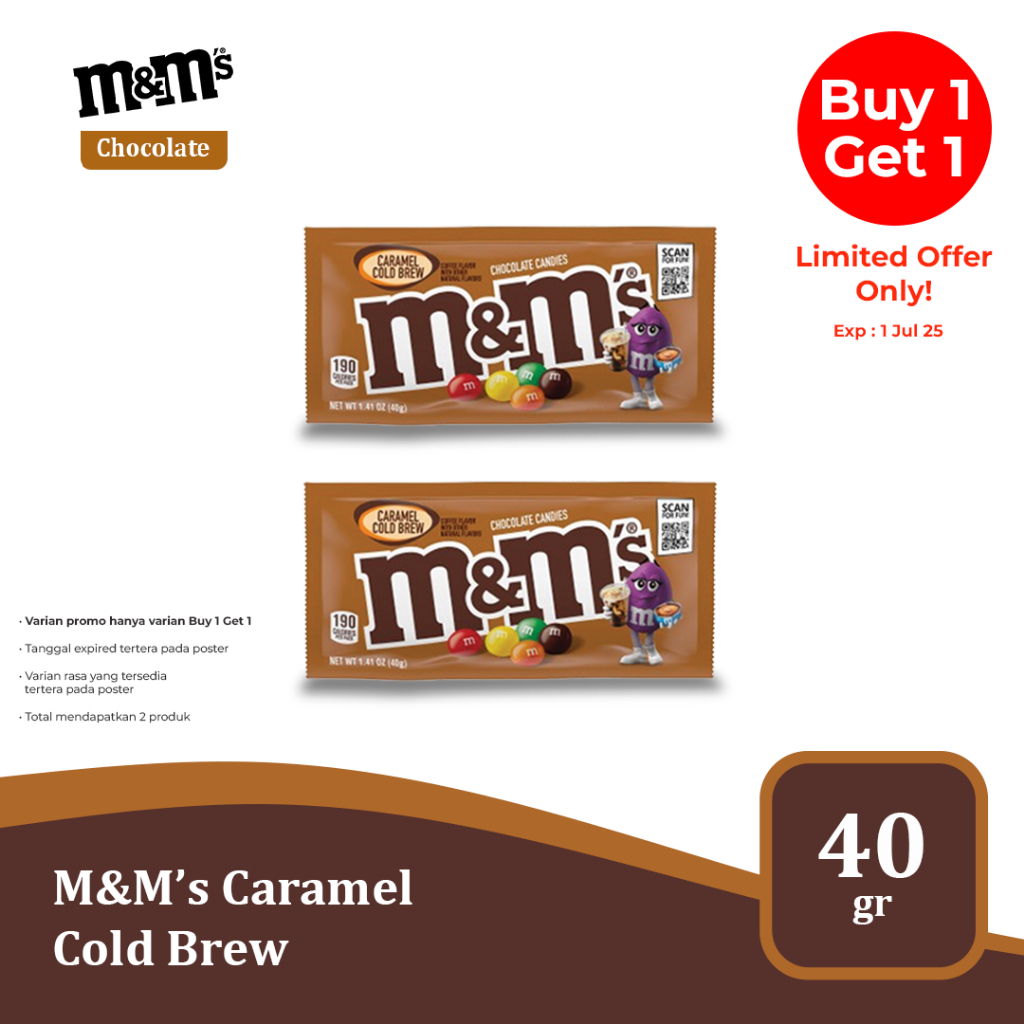 

M&M’s Caramel Cold Brew 40gr – Permen Cokelat Rasa Kopi Karamel