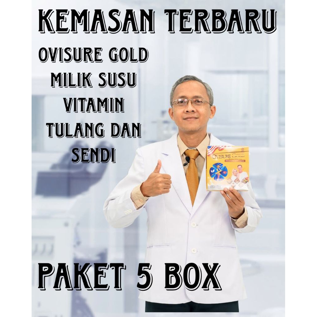 

PAKET 5 BOX NEW OVISURE GOLD ASLI 100% ORIGINAL MILIK SUSU VITAMIN TULANG DAN SENDI