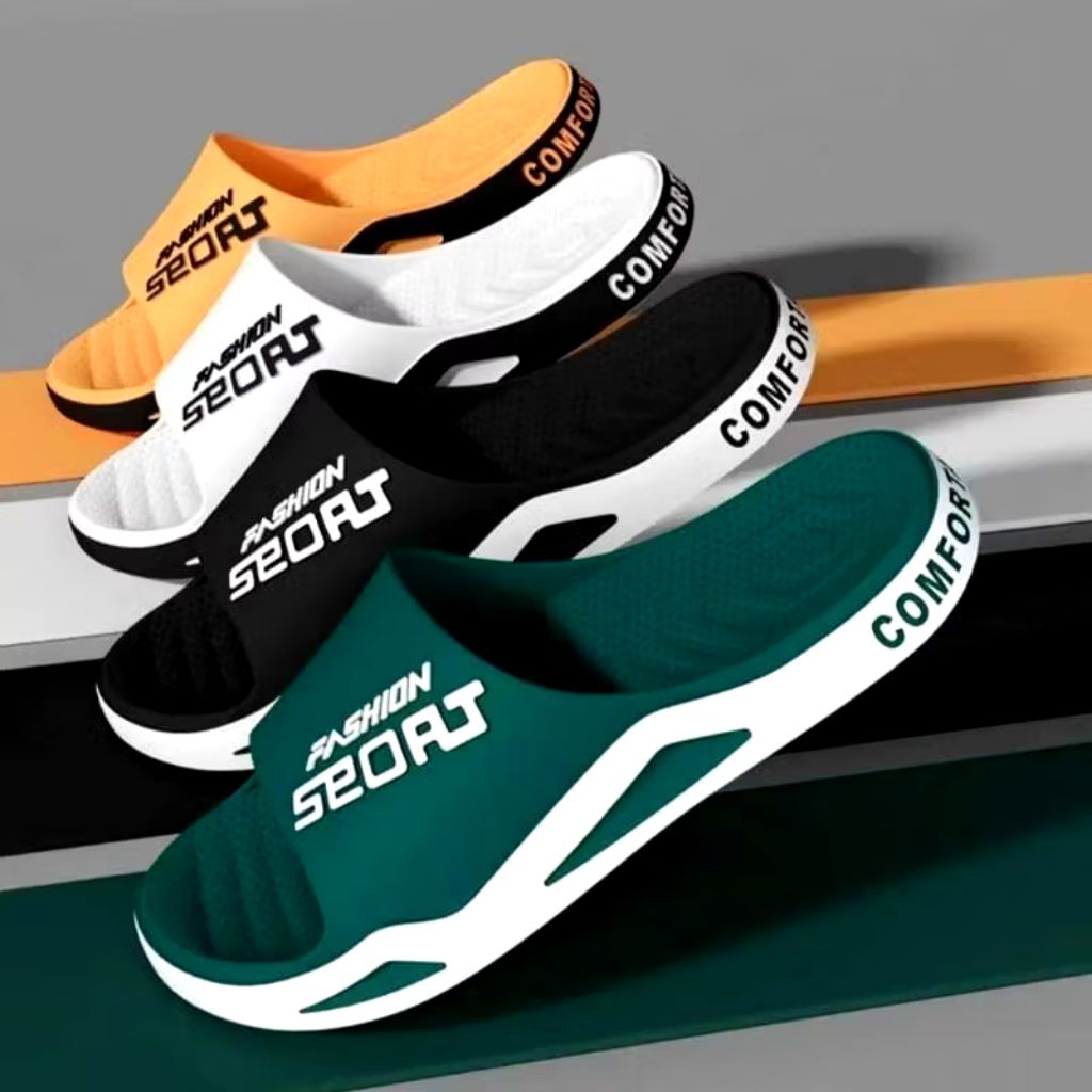 SANDAL FASHION KARET ORI SANDAL SELOP SLIP ON PRIA