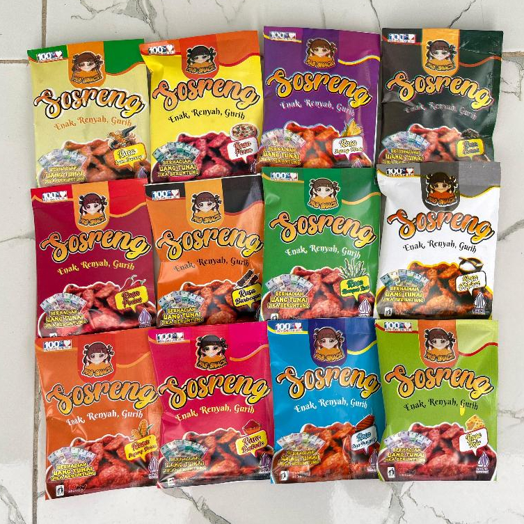 

SOSRENG KARAKTER ISI [ 60 PCS ] 12 VARIAN RASA PAKET USAHA VIRAL BY FASSNACK