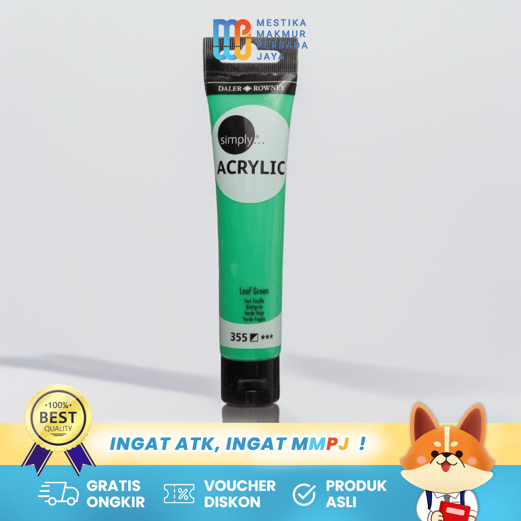 

Daler Rowney Simply Acrylic Paint - Cat Akrilik Leaf Green 75 Ml 126975355
