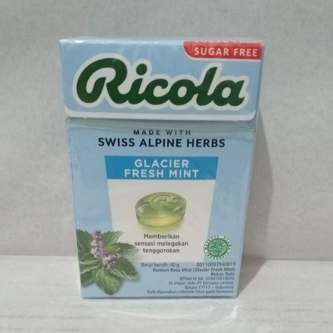 

Ricola Permen Rasa Glacier Fresh Mint Sugar Free 40g
