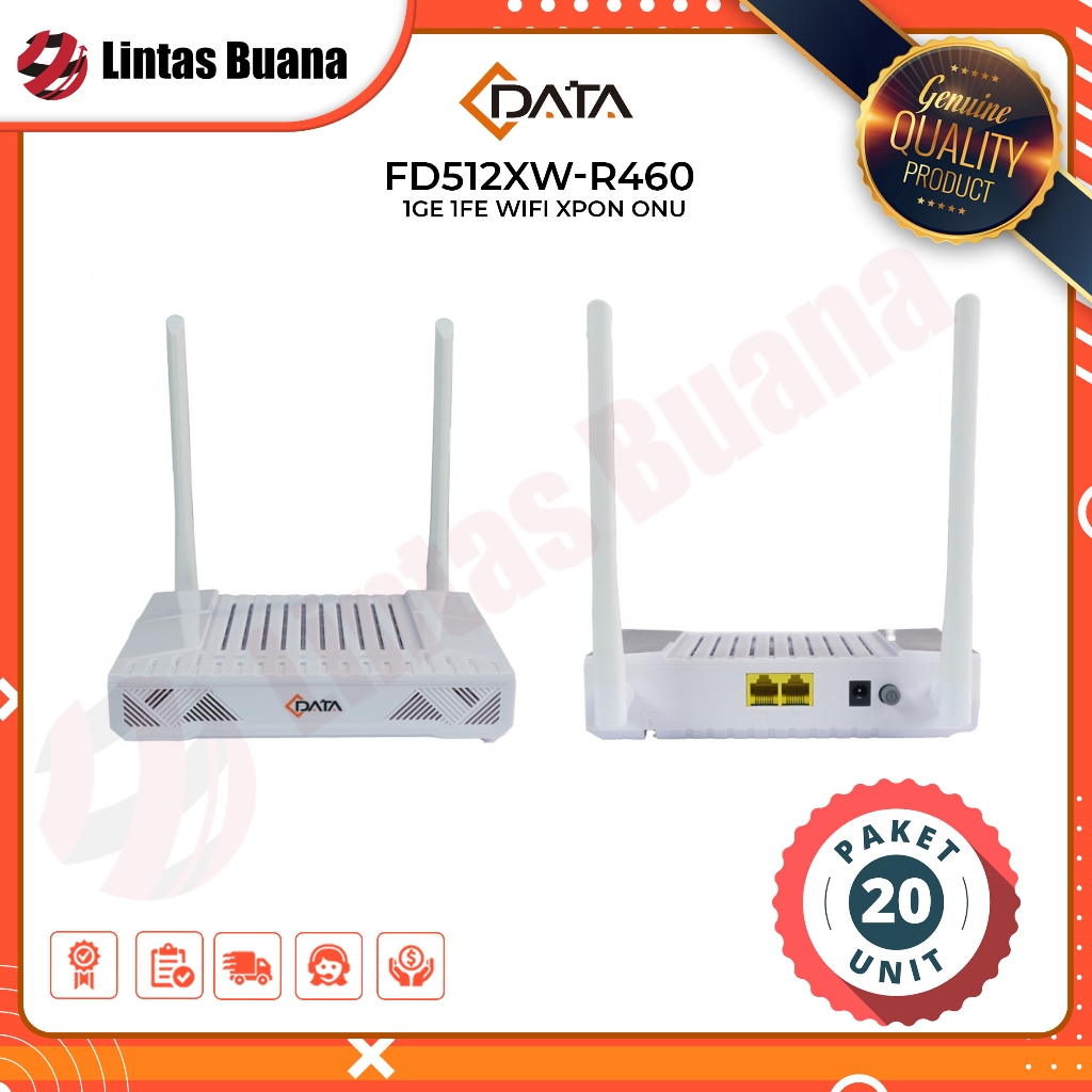 Paket 20 UNIT : C-DATA XPON ONU FD512XW-R460 1GE 1FE WIFI GPON / EPON ONT single band cdata fd512xw