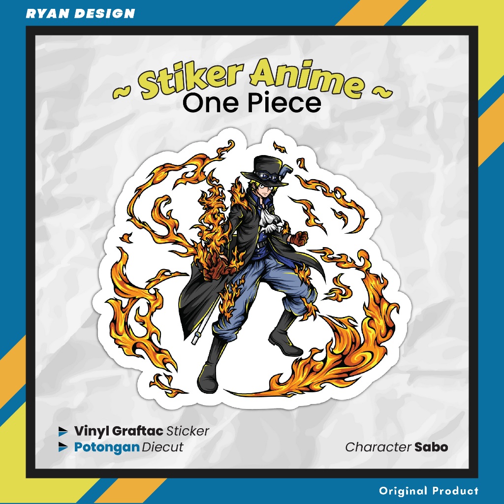 

Sticker Anime One Piece Sabo Stiker Laptop Case Hp Ukuran 5 Cm