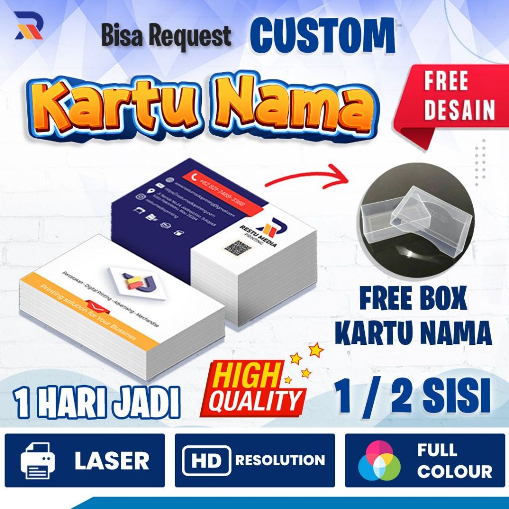 

Custom Kartu Nama Premium / Business Card / Name Card 100 PCS