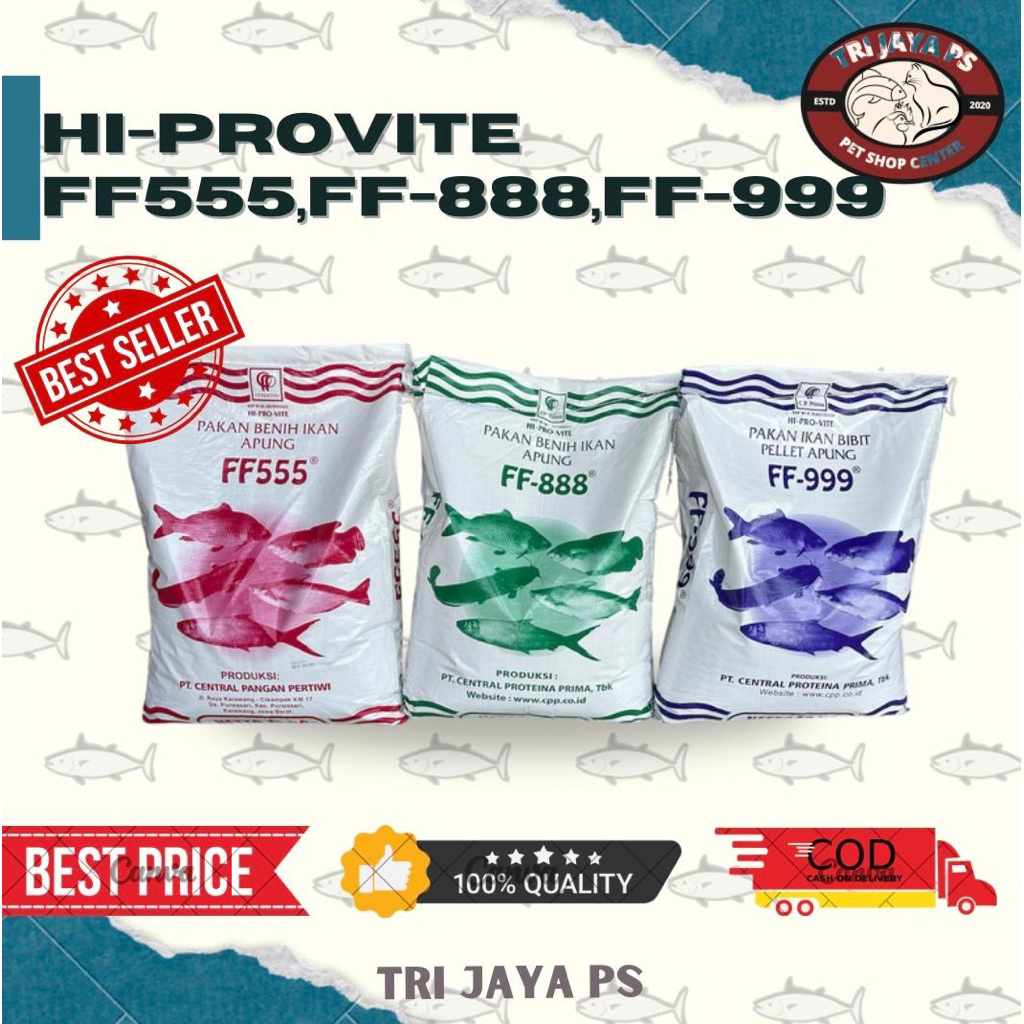 Pakan ikan FF555,FF888,FF999 10kg kemasan sak