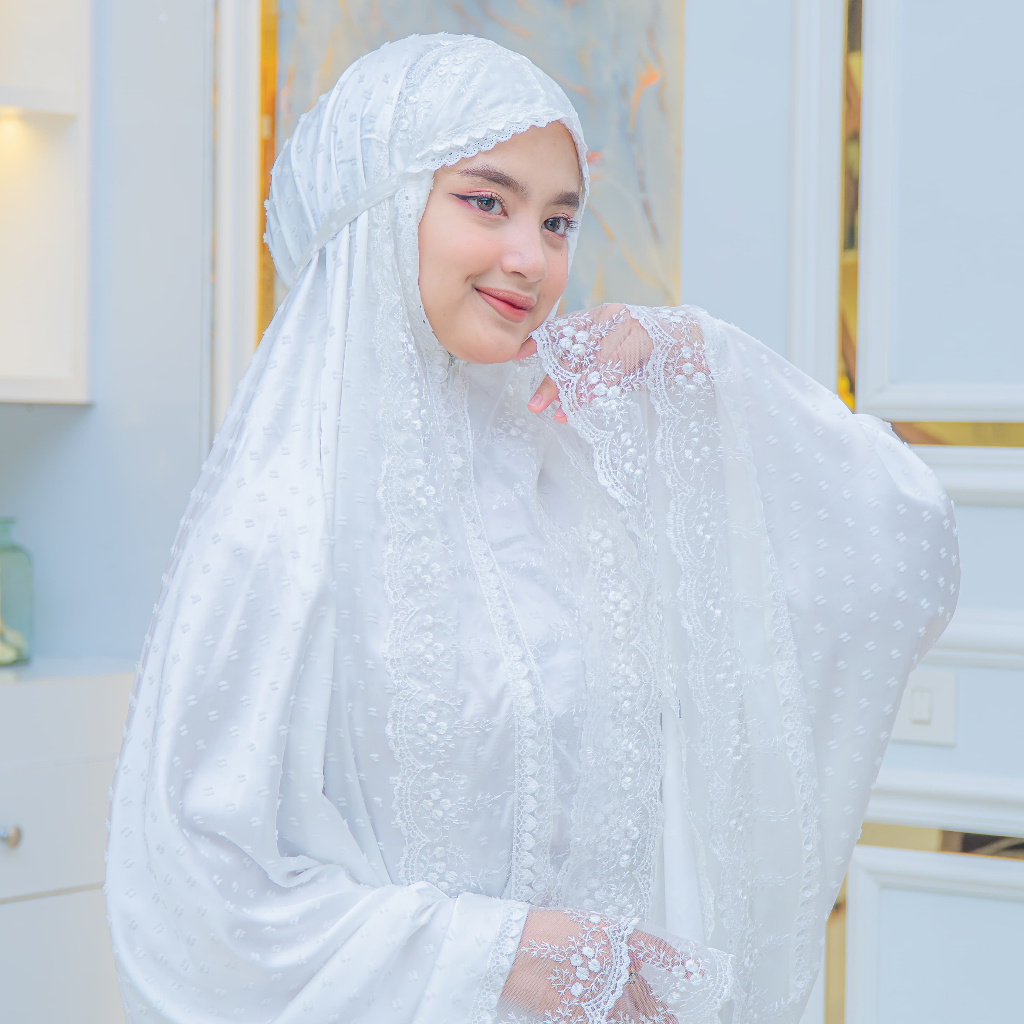 ALZAH - Mukena Wanita Remaja Dewasa Muslimah Atasan Bawahan Bordir Mewah Jumbo