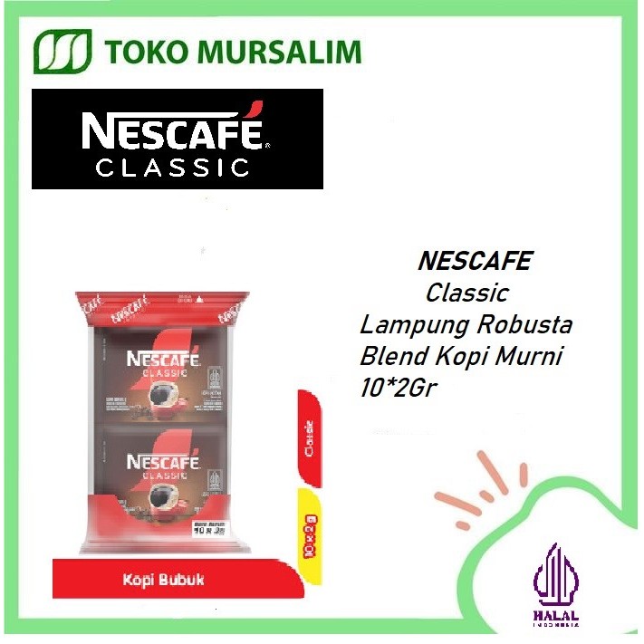 

Nescafe Classi Lampung Robusta Blend Kopi Murni 10x2gr