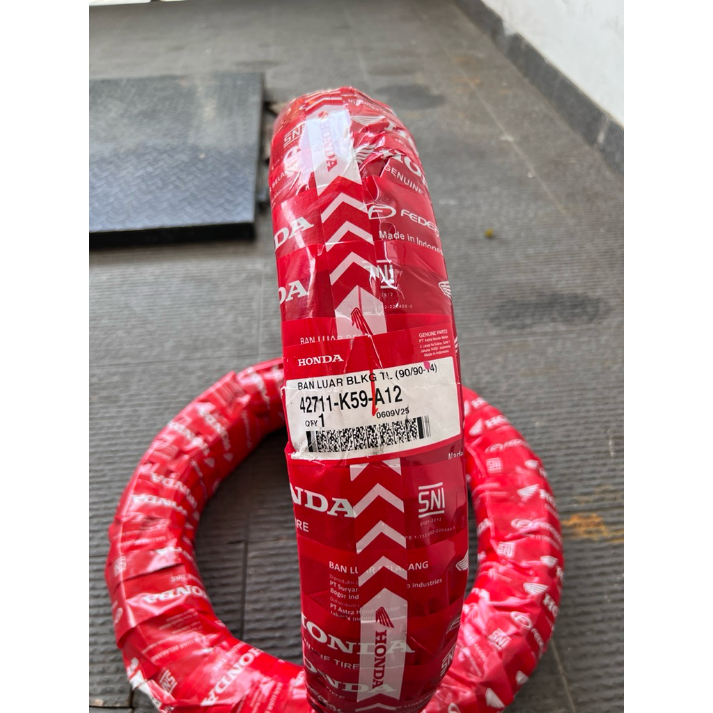 BAN TUBLES HONDA MATIC ORIGINAL AHM 90/90 RING 14 FREE PENTIL TUBLES Asli Karet