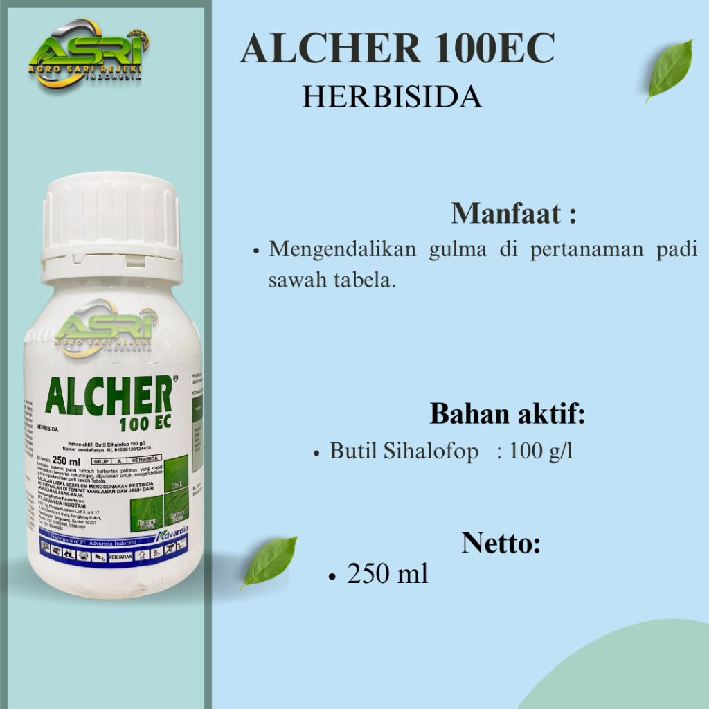 ALCHER 100EC 250ML HERBISIDA Mengendalikan Gulma di Pertanaman Padi Sawah Tabela.