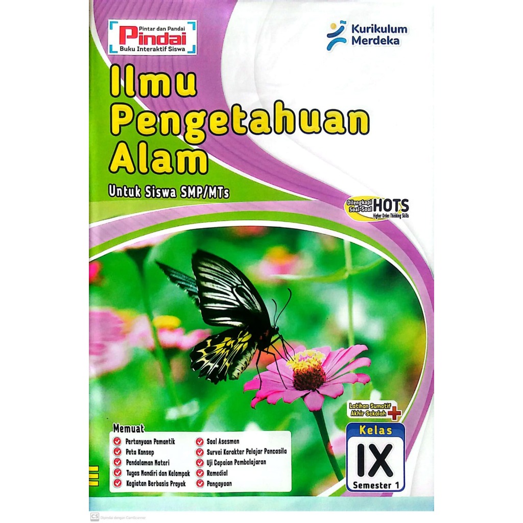 Buku LKS IPA Kelas 9 SMP/MTs Semester 1 Kurikulum Merdeka Pindai & Cerdas