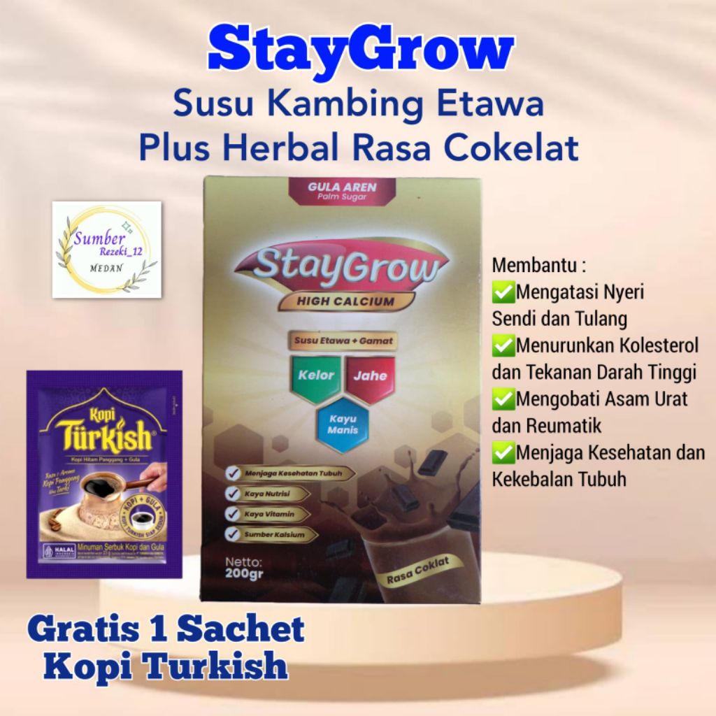 

Stay Grow High Calsium Susu Kambing Etawa Plus Gamat Rasa Cokelat Membantu Mengatasi Nyeri Sendi Saraf Kejepit Nyeri Otot Membantu Menguatkan Tulang Dan Menjaga Kesehatan Tubuh