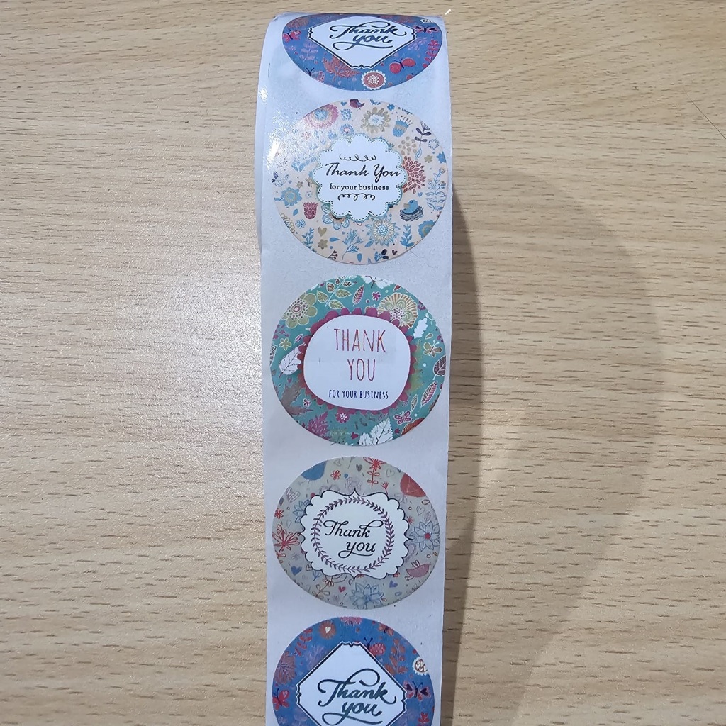 

Stiker Thank You Sticker Label Ucapan Terima Kasih Gulung Roll Bulat 2.5 Cm 500Pcs C-177