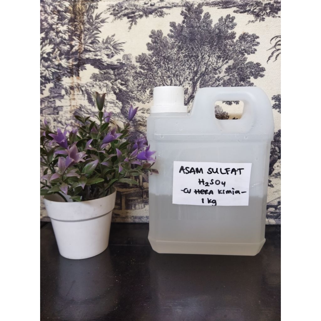 Asam sulfat teknis 98 % H2SO4 teknis 98% 1kg dengan kemasan jerigen paling SAFE