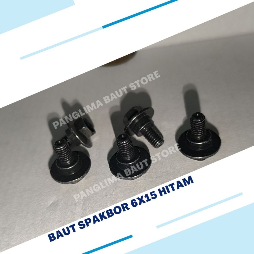 [50PCS-100PCS] Baut Spakbor Hitam 6x15 HITAM/Baut Spakbor M6x16 Nmax Putih