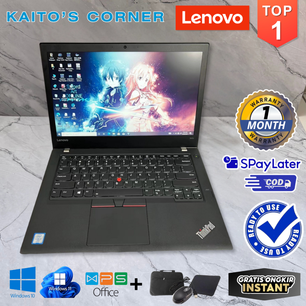 [Bekas] Laptop Lenovo Thinkpad T470/T470S Core i5/i7 SUPER MURAH - Layar 14" inch SECOND BERKUALITAS