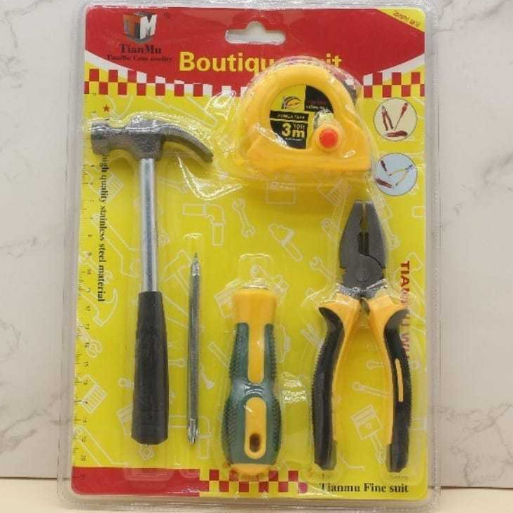 obeng palu set 4 pc tianmu (palu,obeng,meteran,tang kombinasi) set Murah