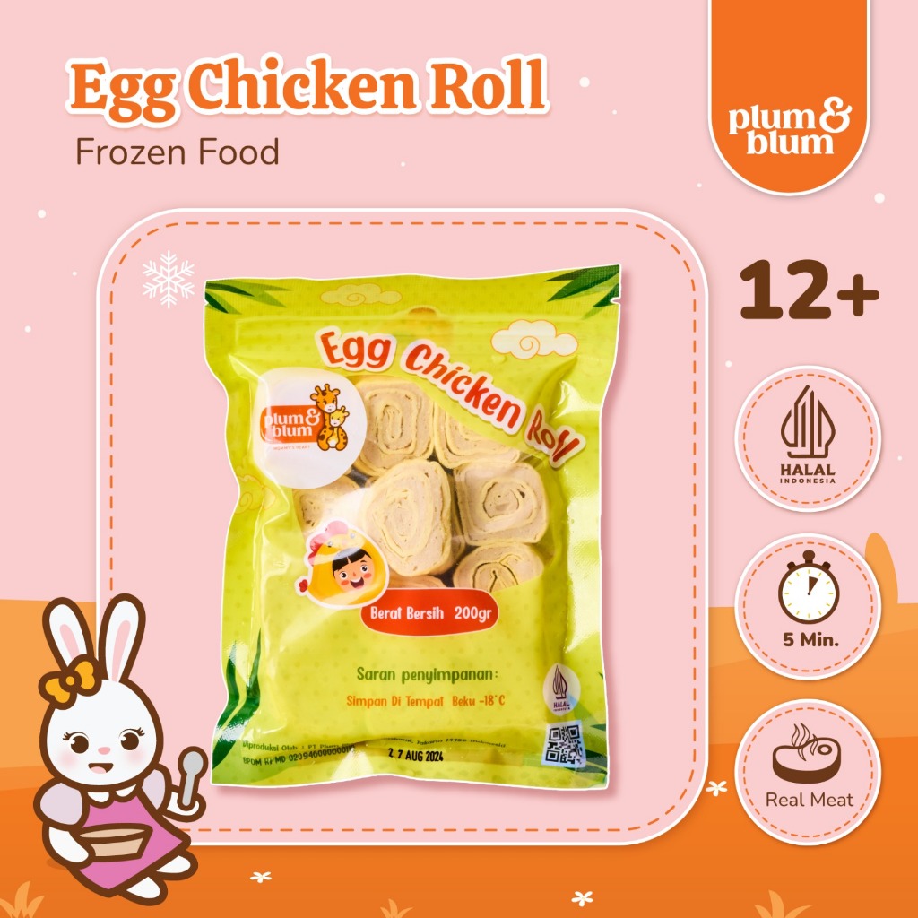 

Plum & Blum Egg Chicken Roll Daging Ayam No MSG - 12 pcs