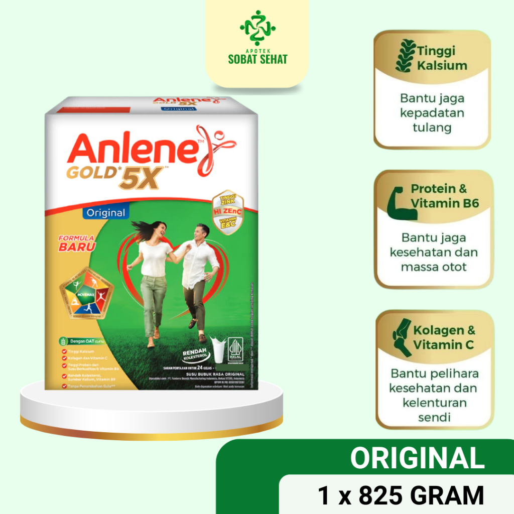 

Anlene Gold 5x Susu Untuk Orang Tua Rasa Original 825gram - Untuk Kebutuhan Kalsium Tulang, Sendi, Dan Otot