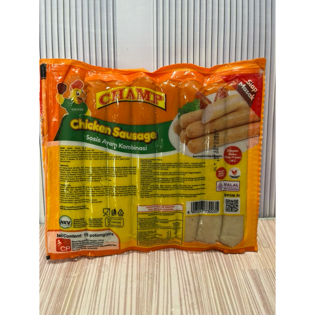 

Champ Chicken Sausage ssosis ayam kombinasi 375g