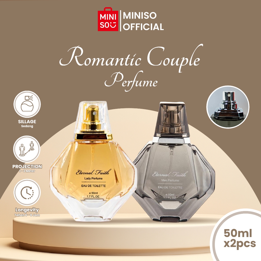 [BUNDLE 2 ITEM] Miniso Official Parfum Wanita Eternal Faith Lady + Eternal Faith Men Perfume Parfum 