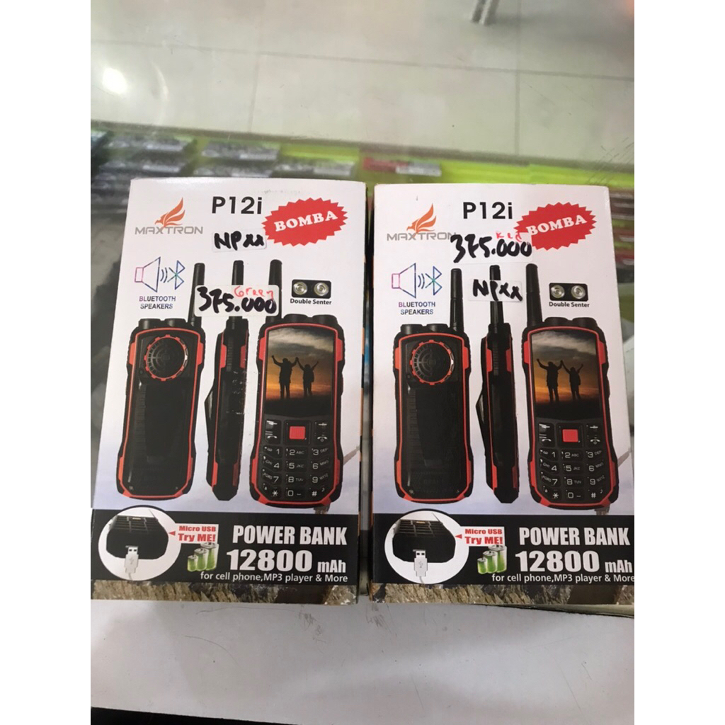 HP MAXTRON P12i BOMBA BIG SPEAKER BISA JADI POWERBANK SUARA BESAR KAPASITAS BATERAI BESAR