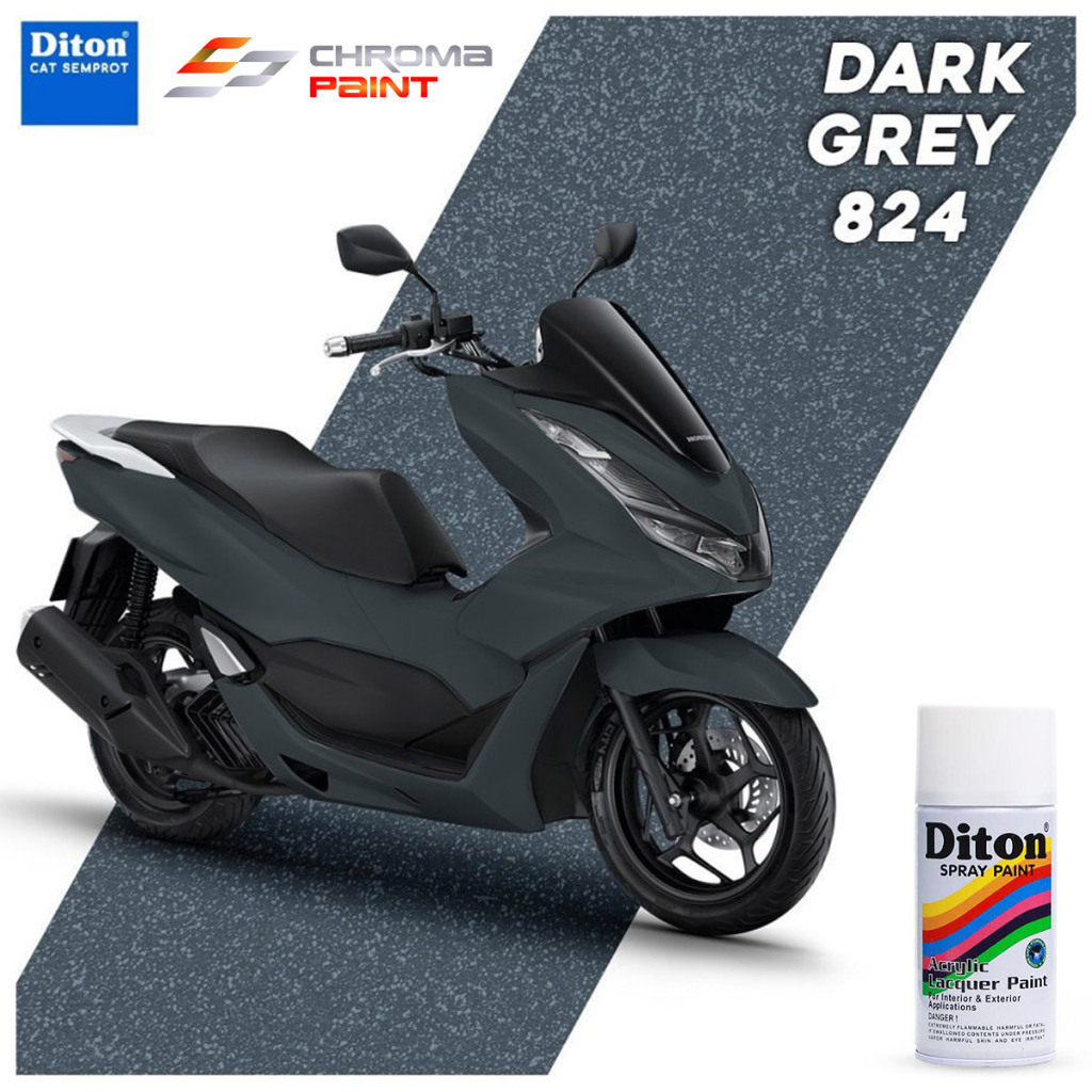 Cat Semprot Diton Dark Grey 824 – Warna Abu-Abu Tua Glossy Mewah, 300cc