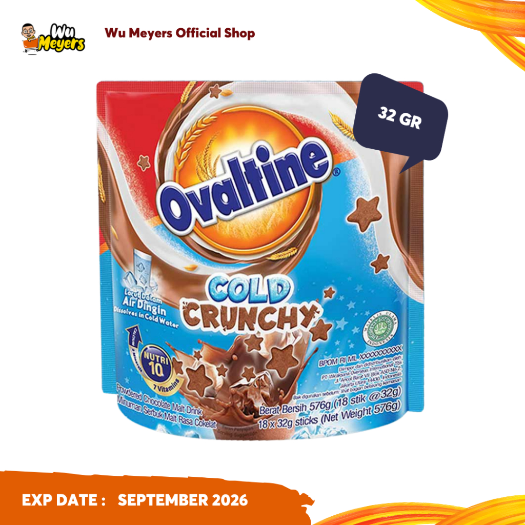 

Ovaltine Cold Crunchy Susu Bubuk Coklat Stik 32 gr x 18 stik