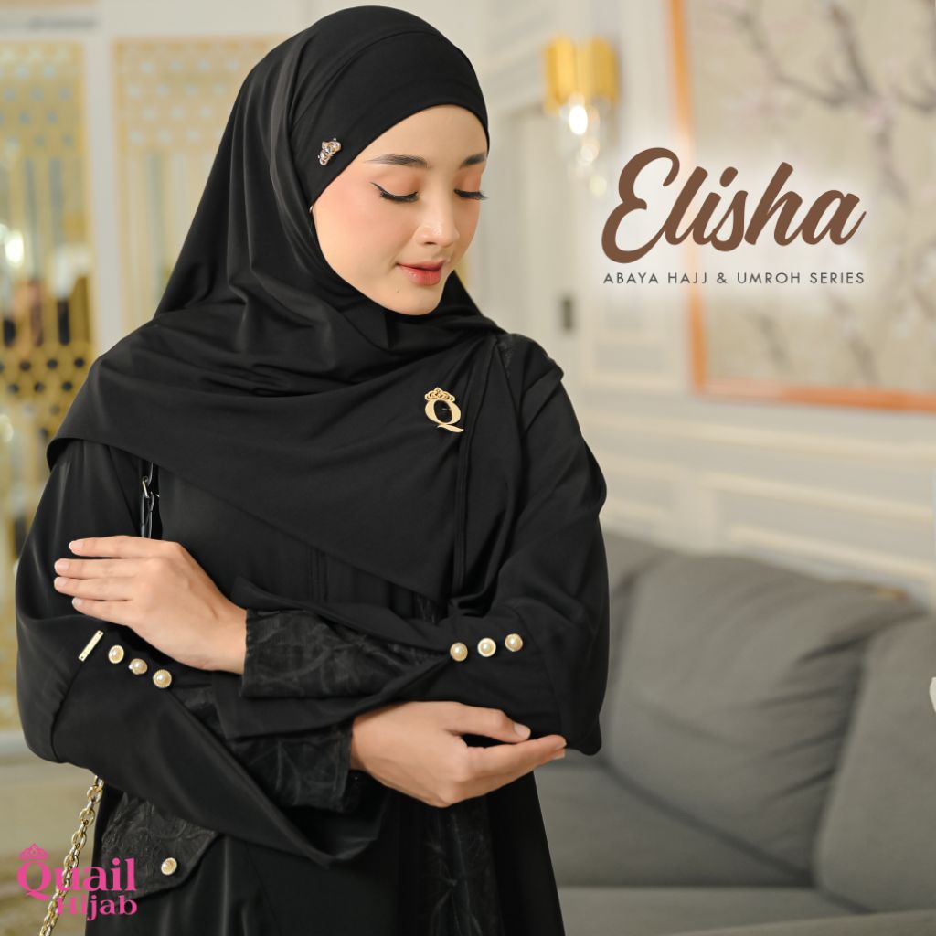 ELISHA Dress Muslim Gamis Wanita Premium Original Quail Hijab