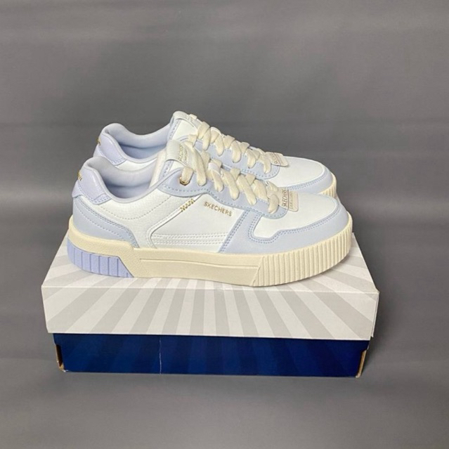 SALE 70% Skechers memory foam sport court & Classic Memory Foam White blue women 185098