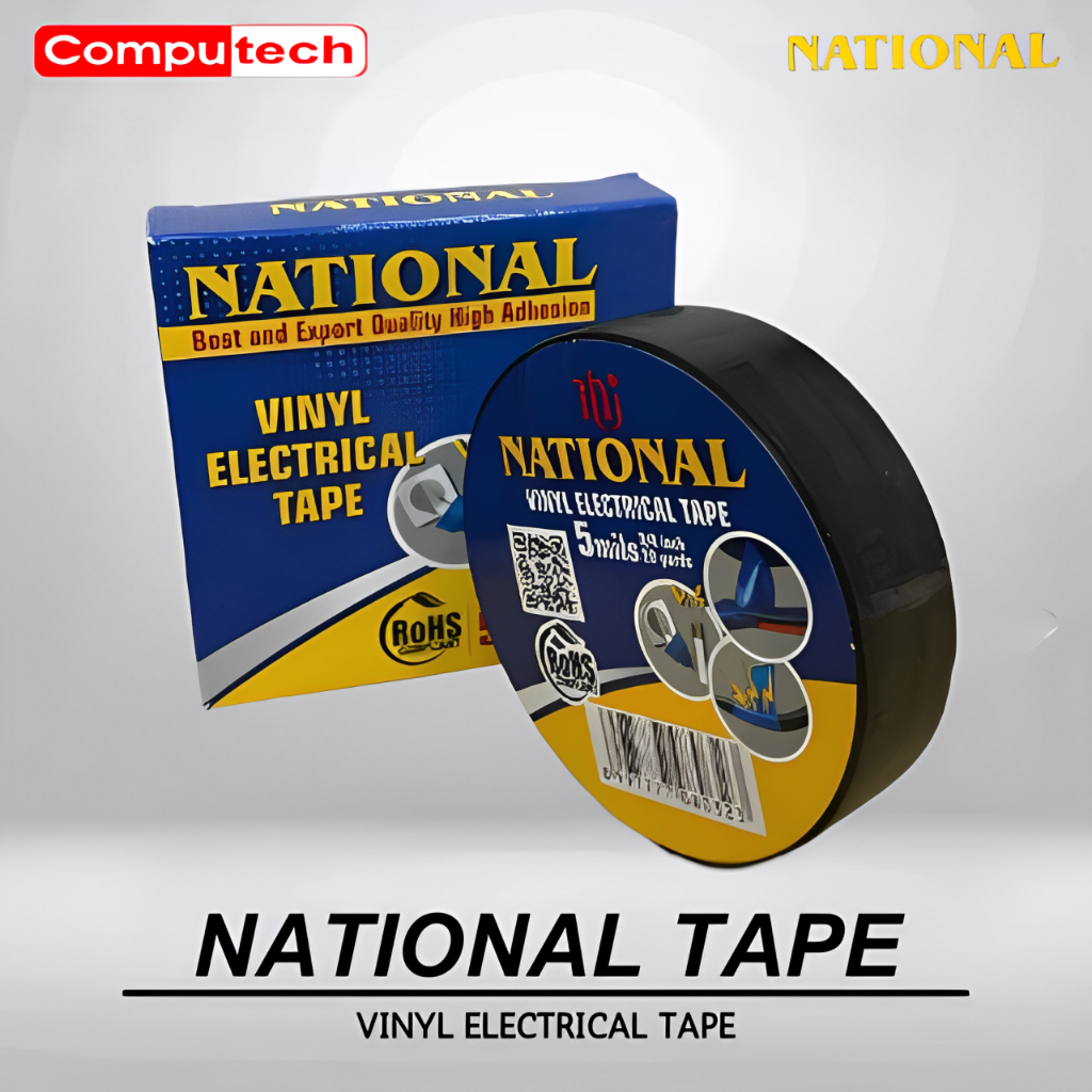 

National PVC Electrical Tape Isolasi Listrik 19mm x 20yard Hitam Solatip Solasi Vinyl