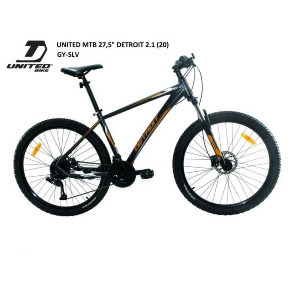 TERMURAH...PROMO Sepeda MTB 27.5 UNITED DETROIT 2.1 DETROIT 2.0 3X9 Speed Hidrolik Alloy Disk Brake 