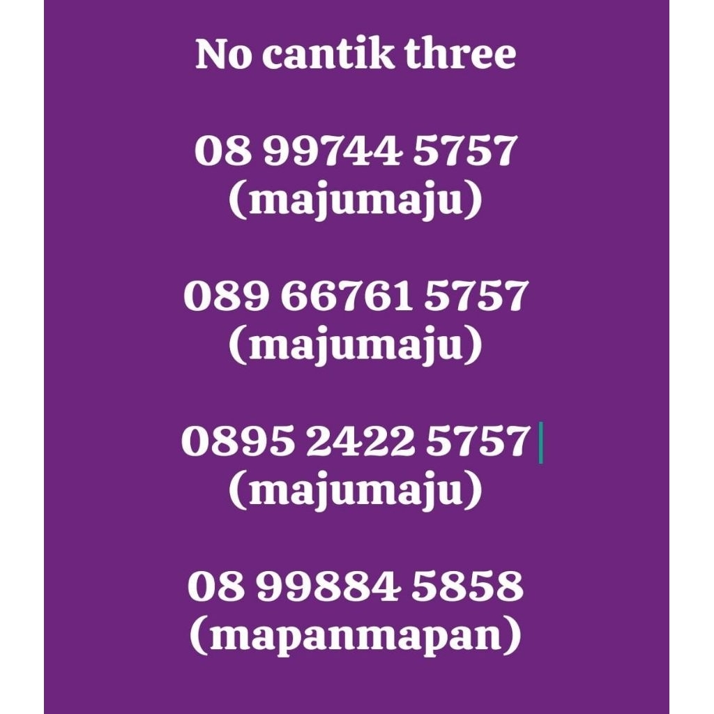 nomor cantik tri 3