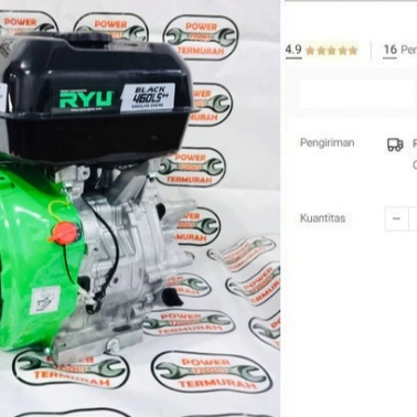 

Engine RYU BLACK 460LS 18 HP Bensin / Mesin Penggerak BLACK 460LS 18HP
