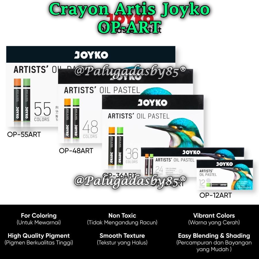 

(1 Set) Artist Crayon JOYKO OP-48ART OP-36ART OP-24ART OP-12ART / Krayon Minyak Joyko OP-ART