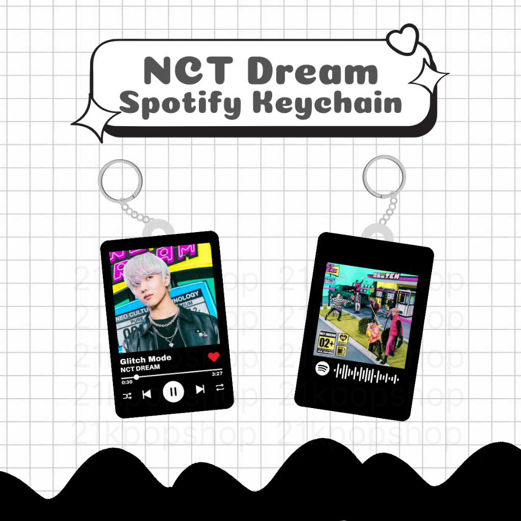 Gantungan Kunci Spotify NCT Dream Glitch Mode Keychain Keyring Akrilik Ganci