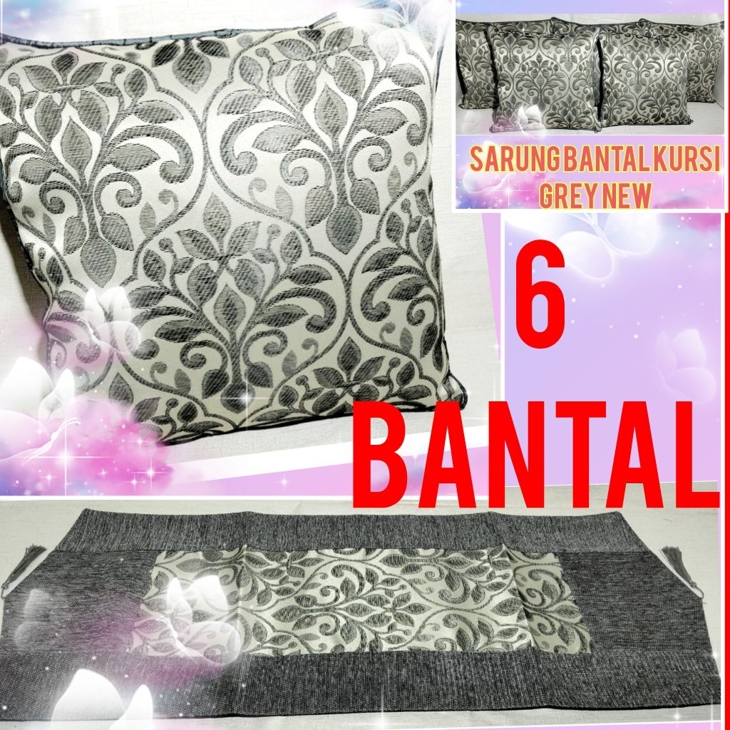 Terangbenderang_ Sarung Bantal Kursi Sofa 40X40 . Larrosa 6 Bantal 1 Taplak , Bahan Tebal Sofa