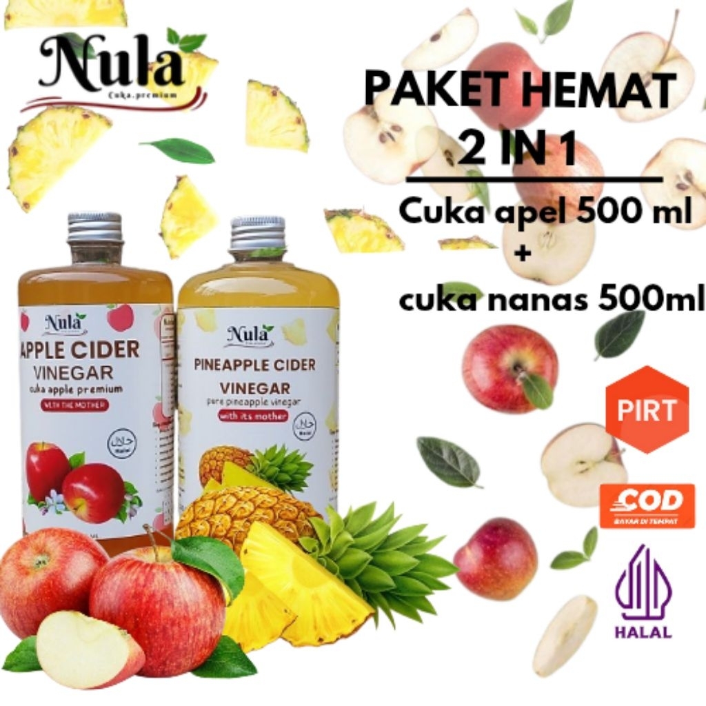 

PAKET HEMAT!! cuka apel 500 ml +cuka nanas 500 ml