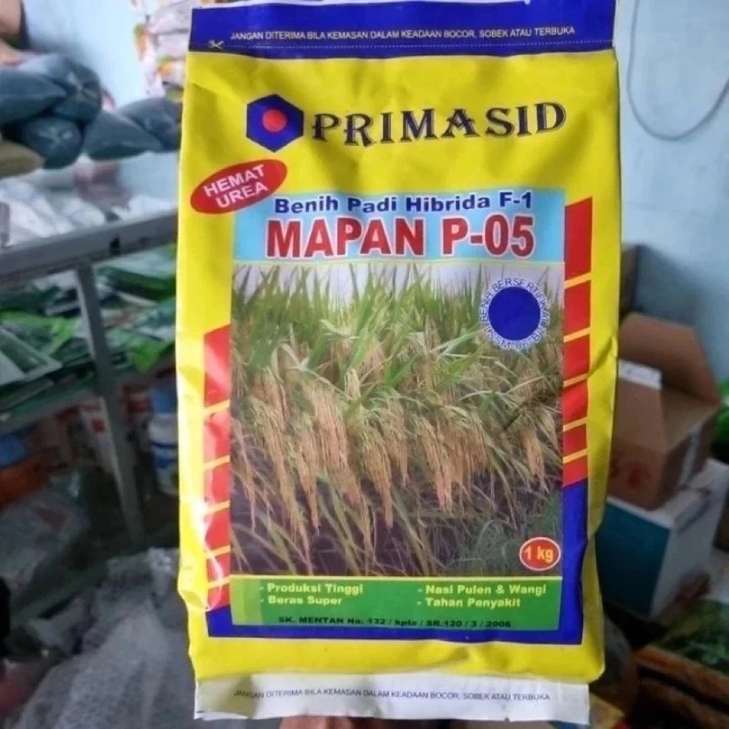 

Benih Bibit Padi Hibrida F-1 MAPAN P- 05 PRIMASID 1Kg 100% Original Kemasan Pabrik