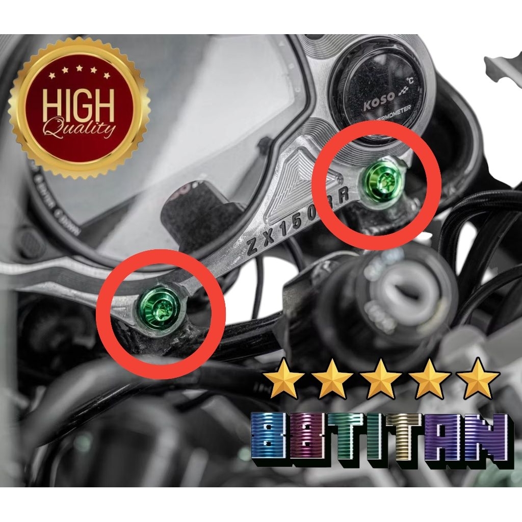 Ninja, Baut Titanium Set Breket Speedometer Ninja RR OLD, RR NEW Gr5