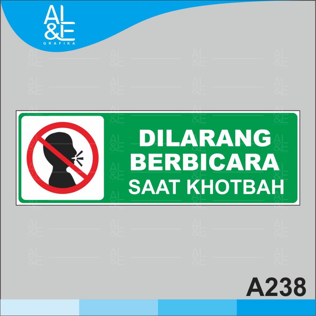 

A238 - Acrylic Sign, Stiker Akrilik Dilarang Berbicara Saat Khotbah, Tahan Air, Premium dan Murah